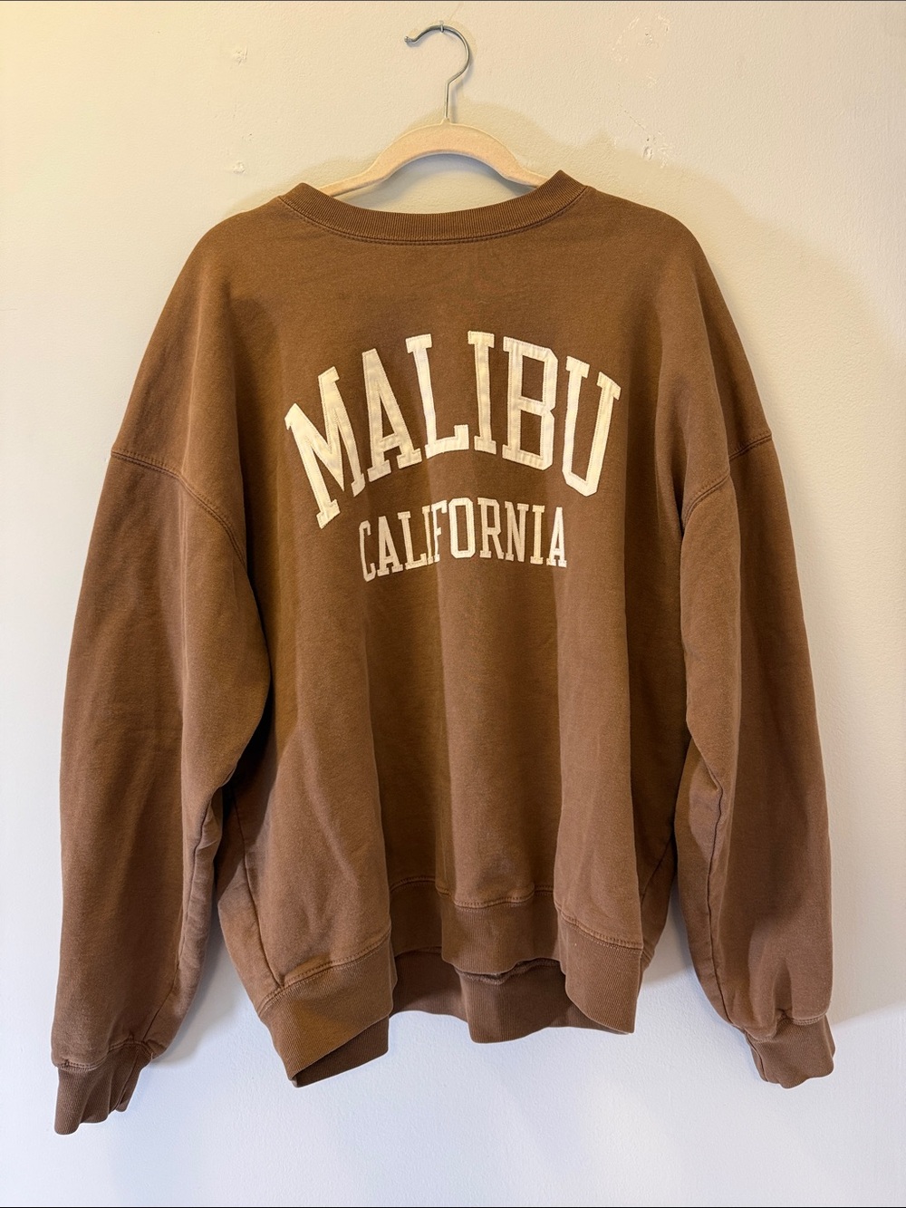 Brandy Melville Brown Malibu California Oversize Crewneck Sweatshirt